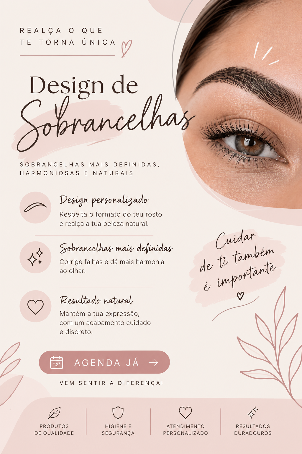 Design de publicação para Instagram — Beleza e Sobrancelhas